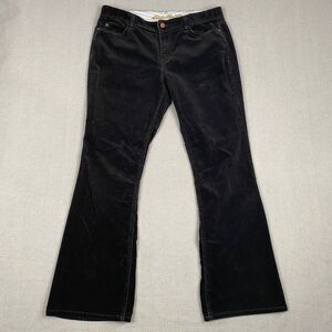 Eddie Bauer Women's Size 12 Black  Boot Cut Fit CorduroyPants Classic Zip Button